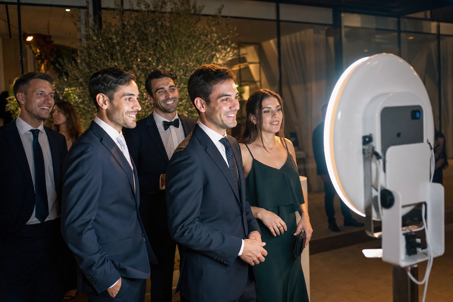 Iluminación de ambiente de la discoteca móvil en salón de banquetes